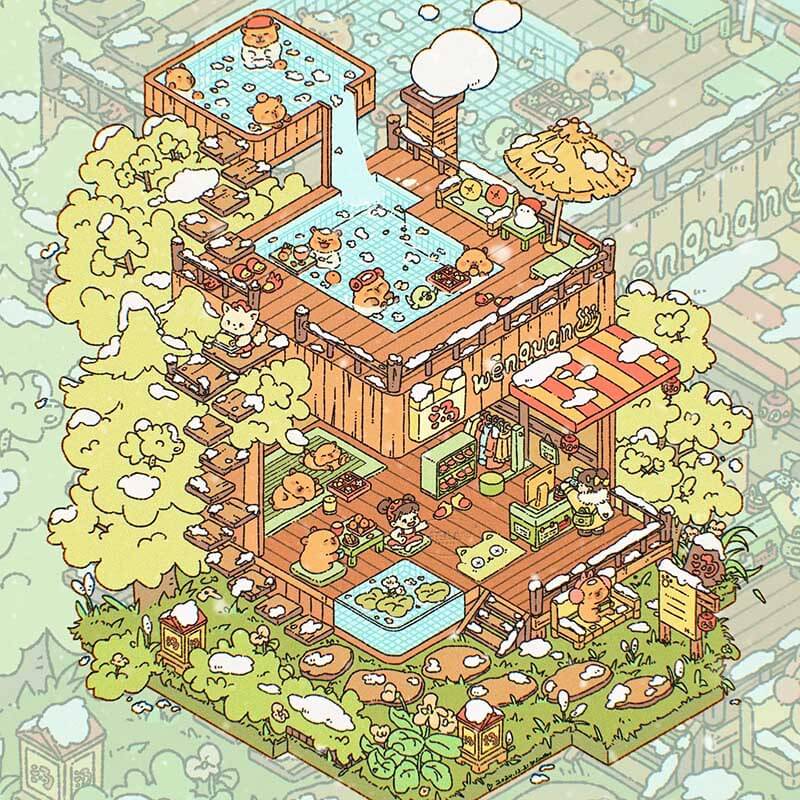 Gentle Paws DIY 3D Scene Stickers 3 Cute Miniature Scenes