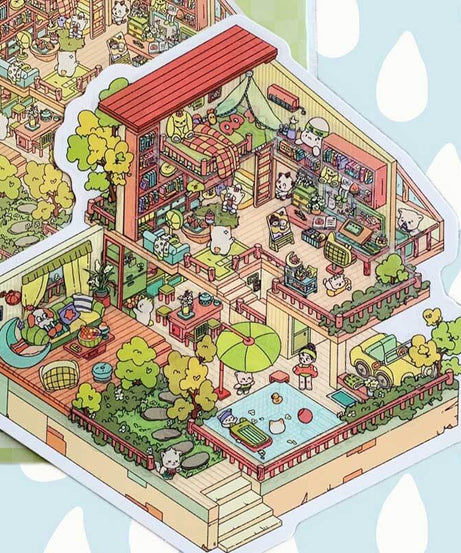 Gentle Paws DIY 3D Scene Stickers 3 Cute Miniature Scenes