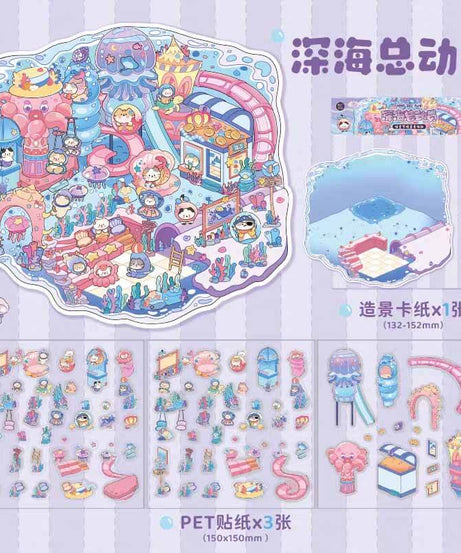 Meow Dreams DIY 3D Scene Stickers 4 Cute Miniature Scenes