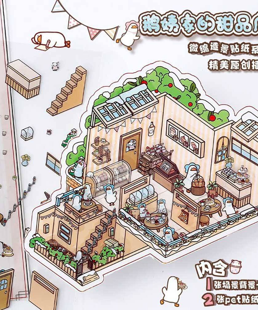 Cute Store 1.0 DIY 3D Scene Stickers 4 Cute Miniature Scenes