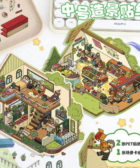 Happy Farm DIY 3D Scene Stickers 4 Cute Miniature Scenes