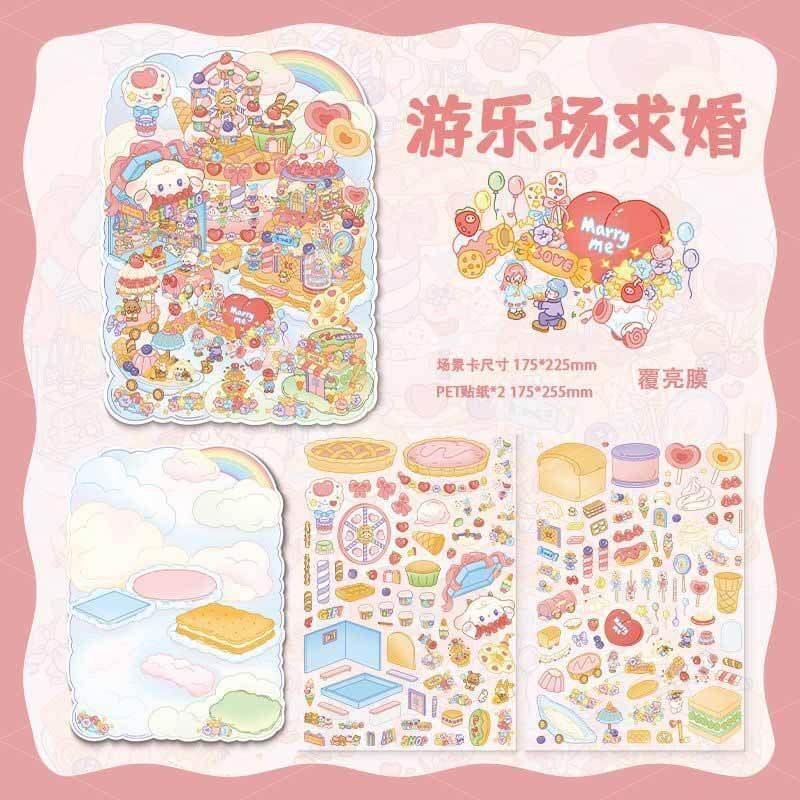 Heartfelt Scenes DIY 3D Scene Stickers 4 Cute Miniature Scenes