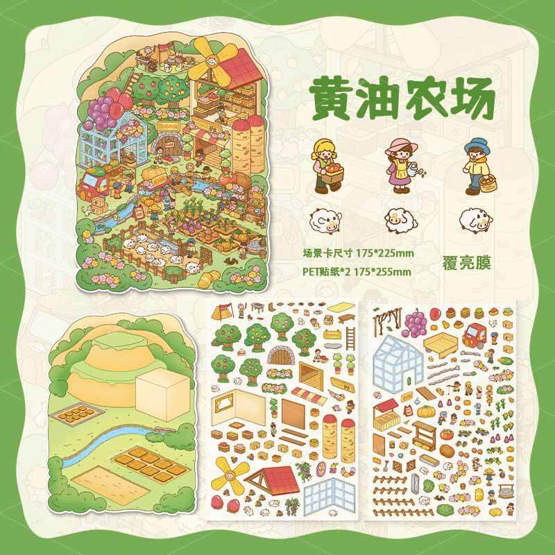 Heartfelt Scenes DIY 3D Scene Stickers 4 Cute Miniature Scenes
