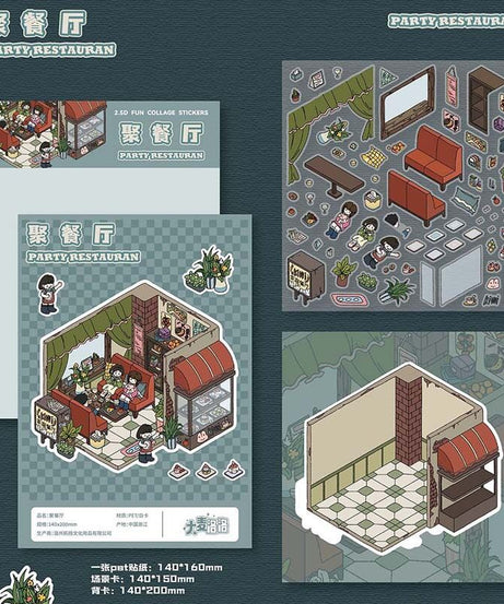 Homely Delights DIY 3D Scene Stickers 4 Cute Miniature Scenes