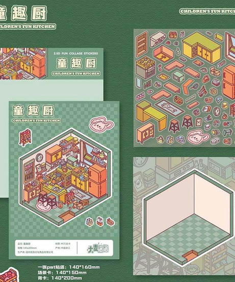 Homely Delights DIY 3D Scene Stickers 4 Cute Miniature Scenes