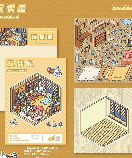 Homely Delights DIY 3D Scene Stickers 4 Cute Miniature Scenes