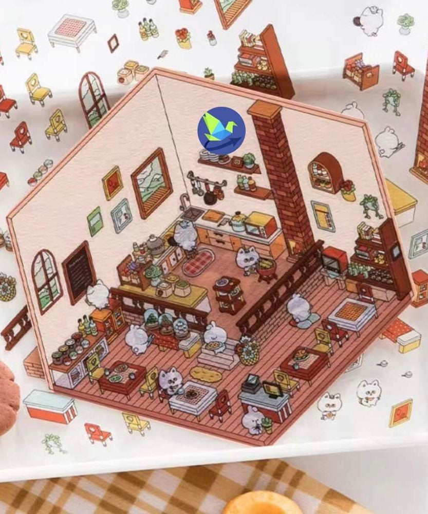 Animal Small Business DIY 3D Scene Stickers 4 Cute Miniature Scenes