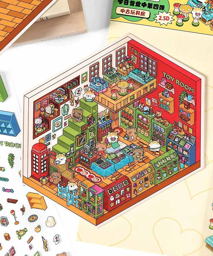 Chocolate Workshop DIY 3D Scene Stickers 4 Cute Miniature Scenes