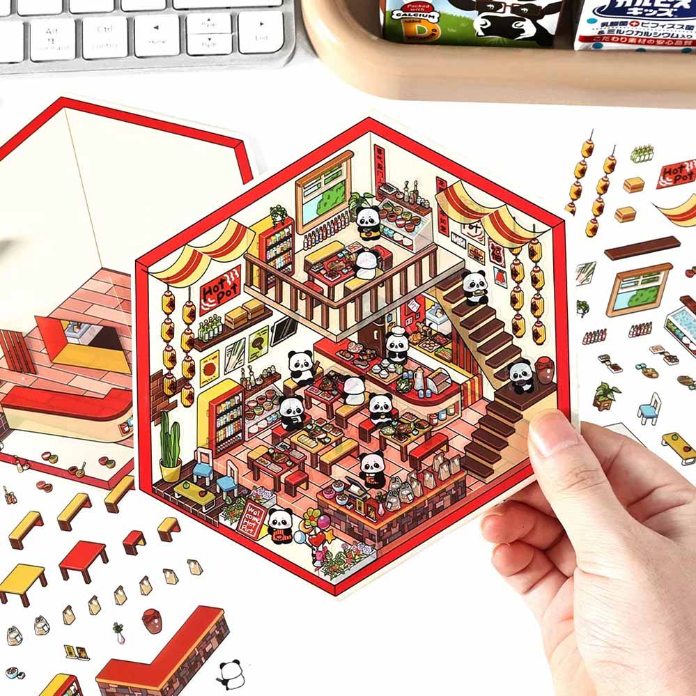 Chocolate Workshop DIY 3D Scene Stickers 4 Cute Miniature Scenes