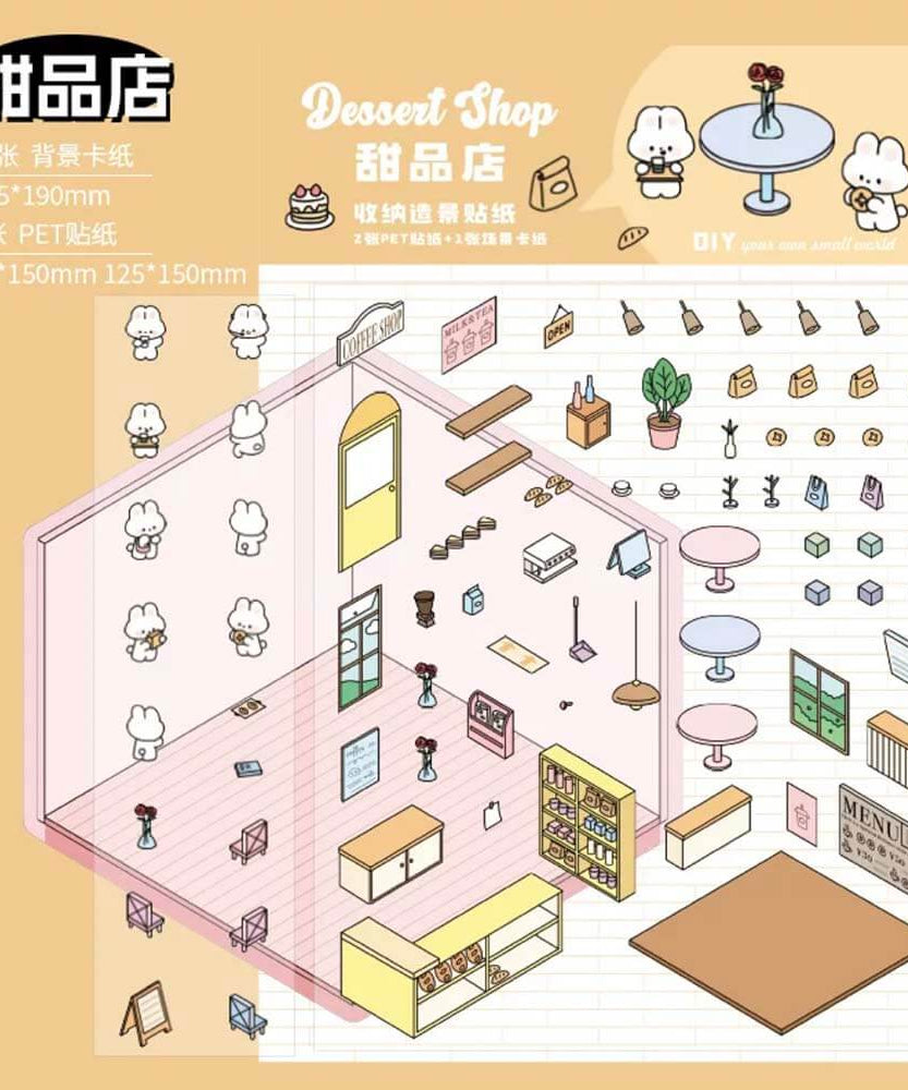 Our Little World DIY 3D Scene Stickers 4 Cute Miniature Scenes