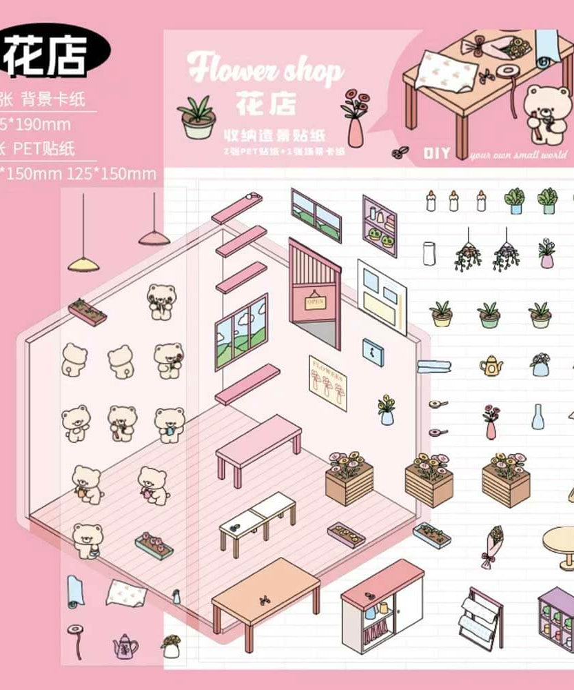 Our Little World DIY 3D Scene Stickers 4 Cute Miniature Scenes
