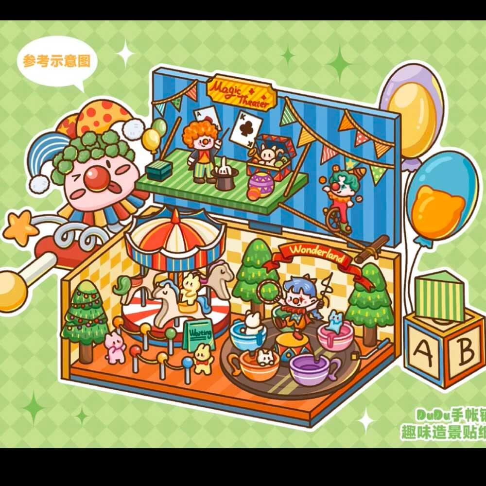 Dodo Illusion Series Scene Stickers 5 Cute Miniature Scenes