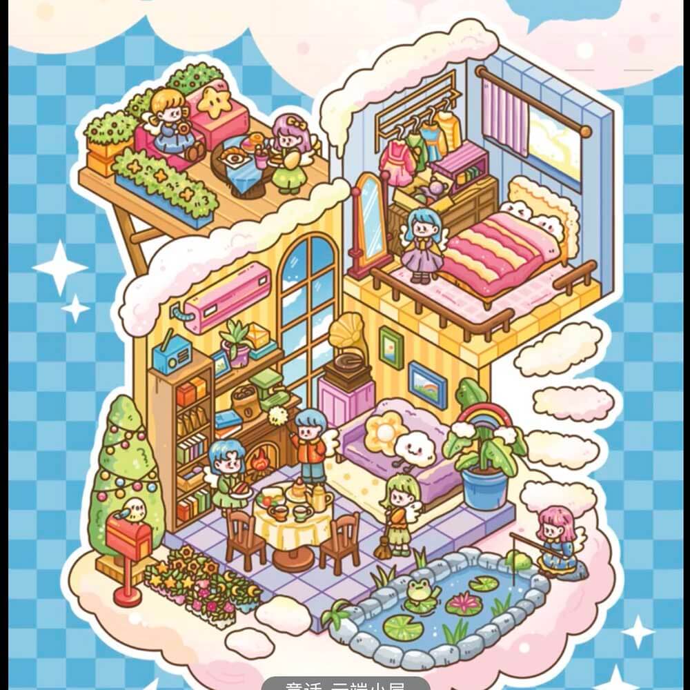 Dodo Illusion Series Scene Stickers 5 Cute Miniature Scenes