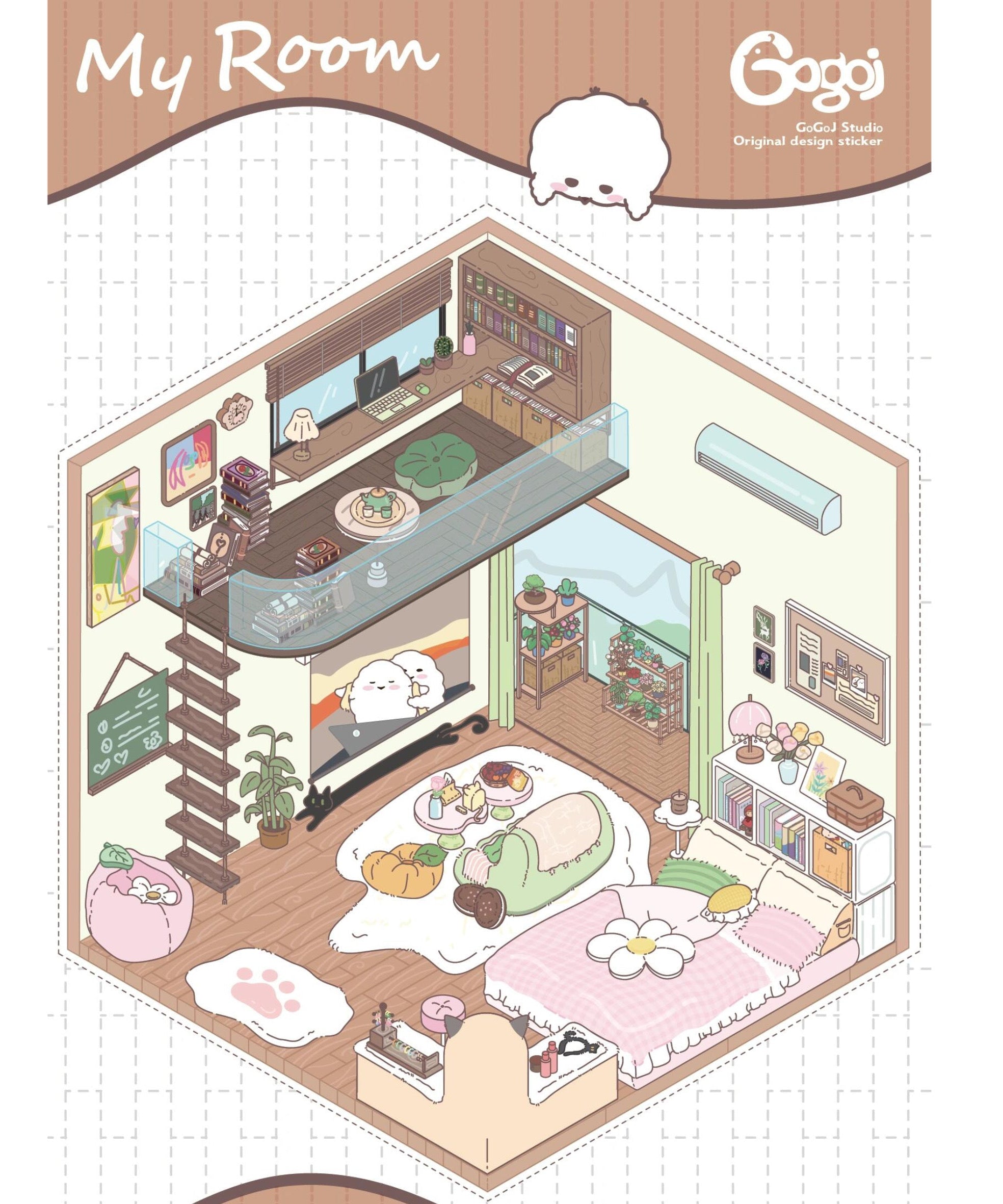 DIY 3D Sticker Scenes! Outdoor Party|Halloween|Apartment|Bakery Shop