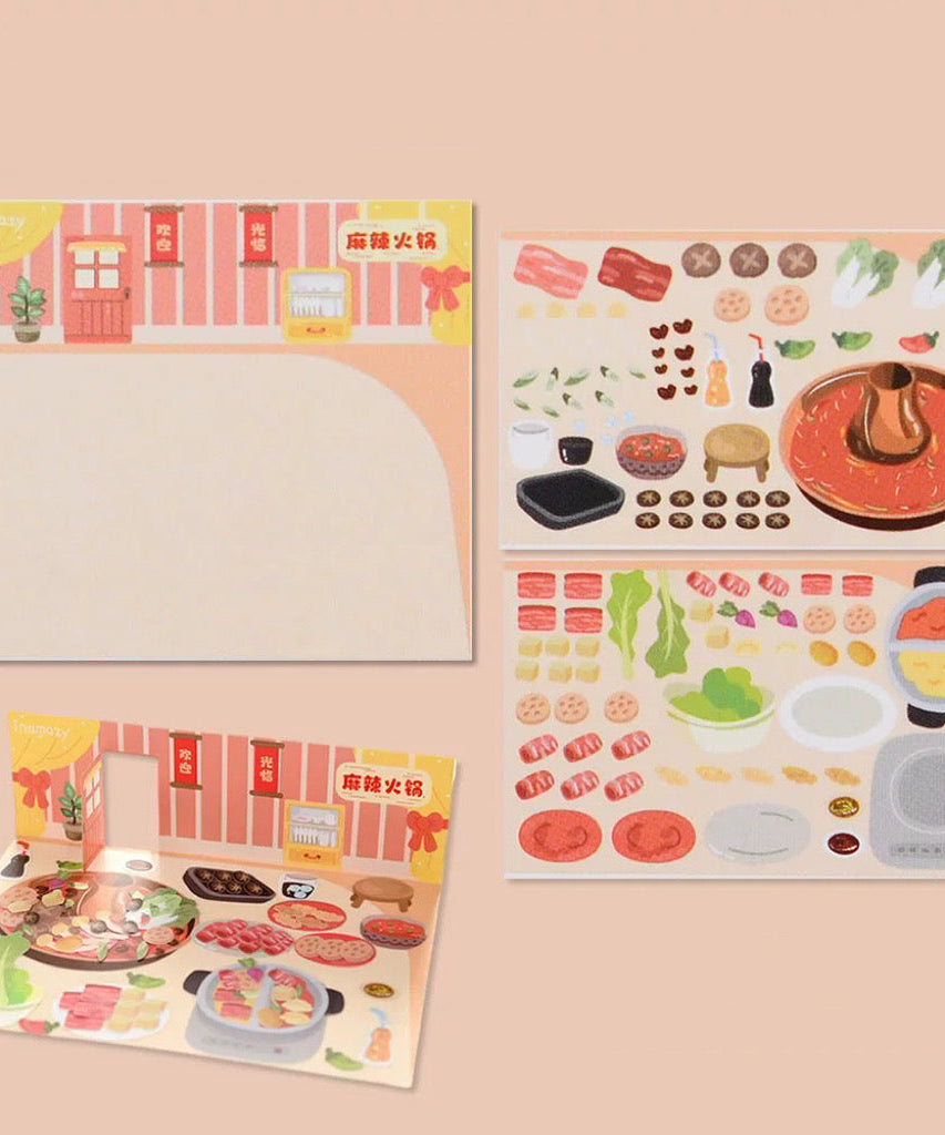 Make Your Own Food Stickers, DIY Pizza Dessert Spicy Hot Pot Teahouse