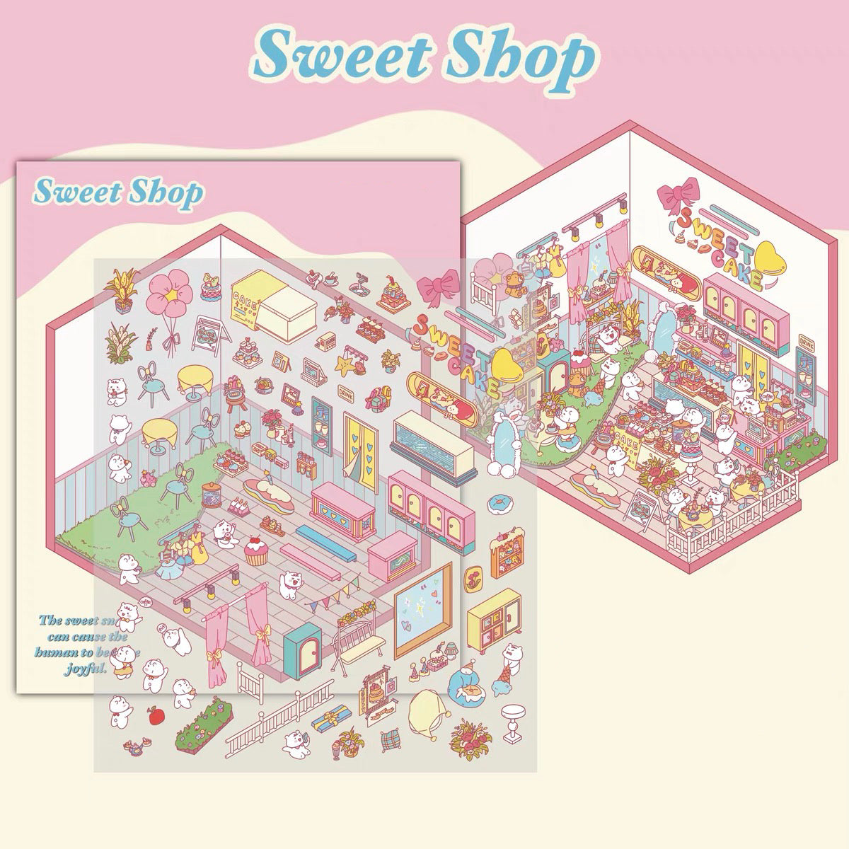 Sticker Scenes! Create DIY Bookstore|Izakaya|Sweet Cake|Burger Shop|Hotpot Restaurant