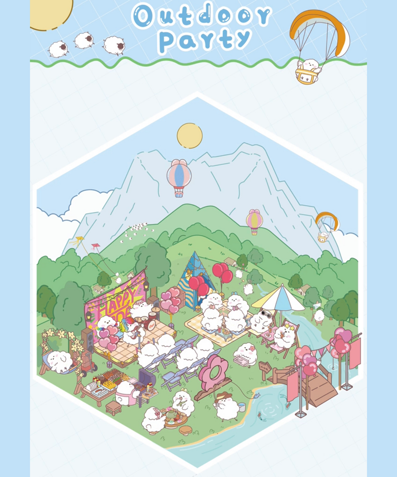 DIY 3D Sticker Scenes! Outdoor Party|Halloween|Apartment|Bakery Shop