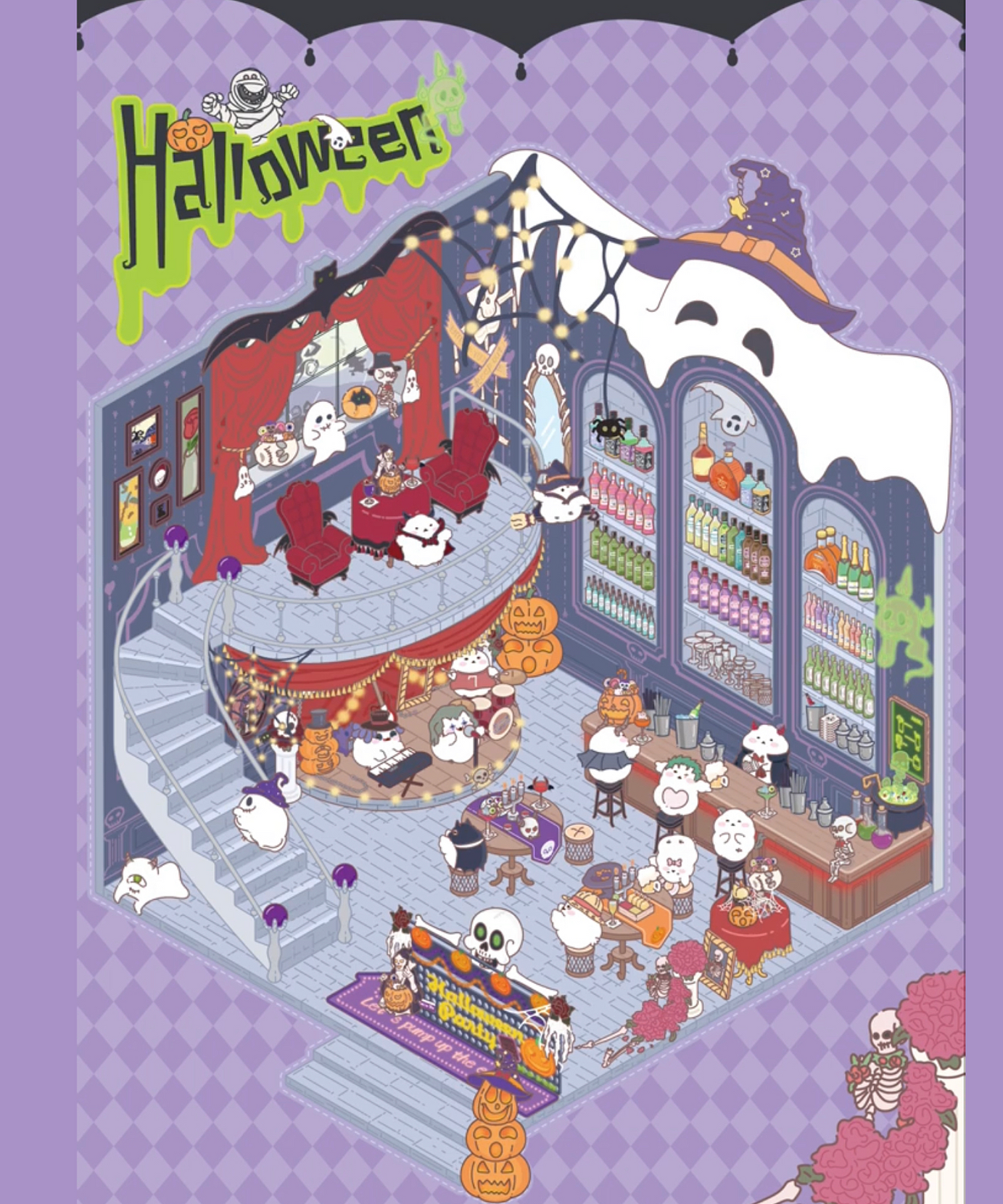 DIY 3D Sticker Scenes! Outdoor Party|Halloween|Apartment|Bakery Shop