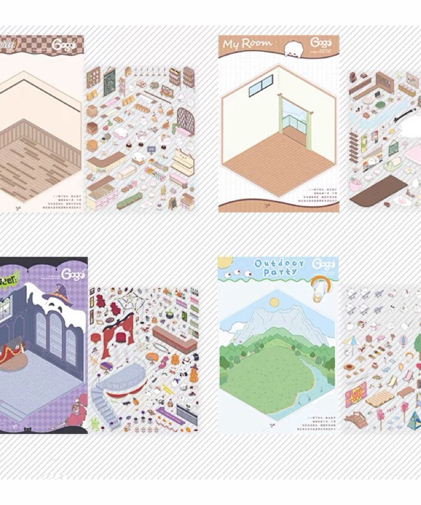 DIY 3D Sticker Scenes! Outdoor Party|Halloween|Apartment|Bakery Shop