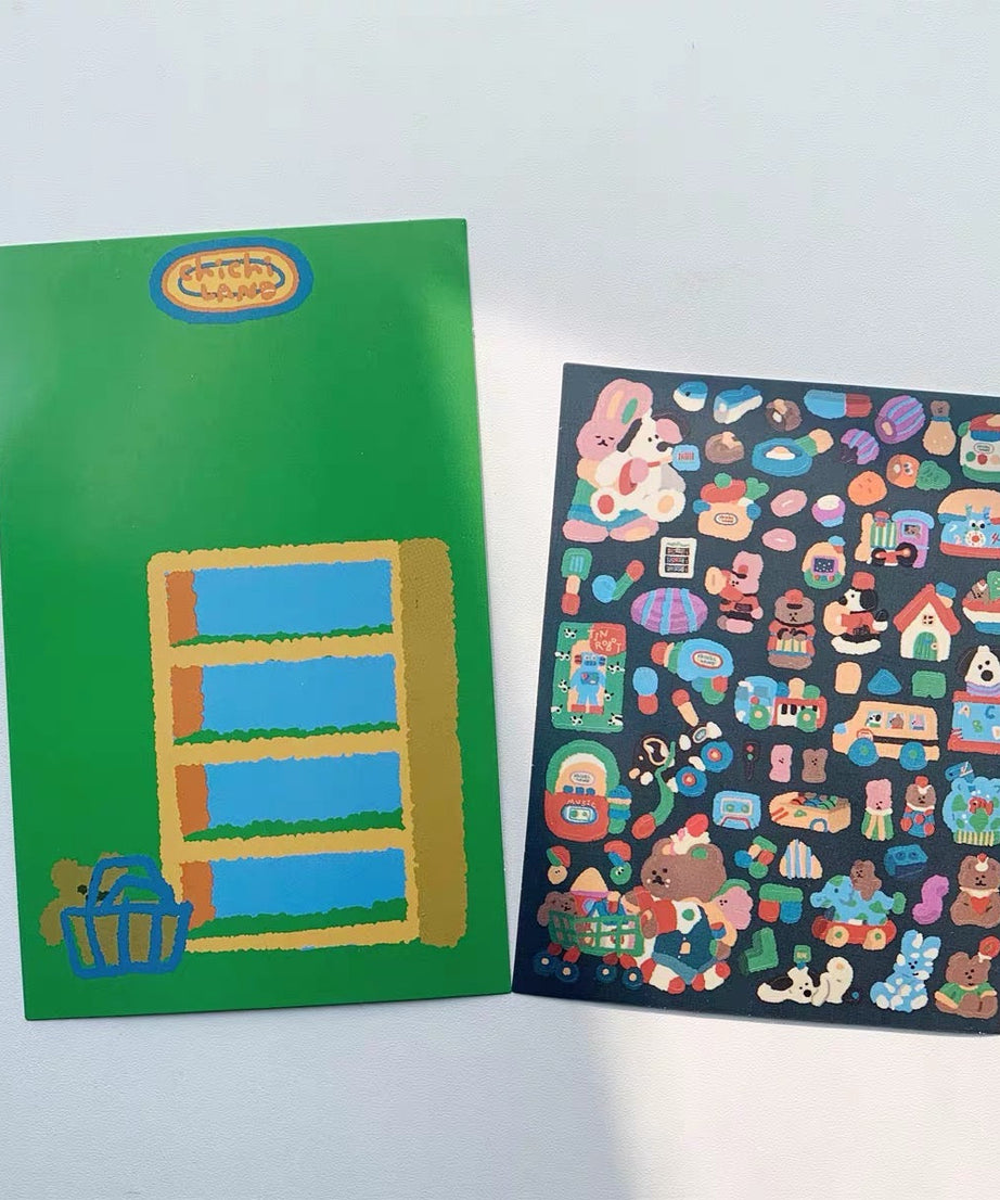 Stickers Scenes! DIY Vintage Cafe|Toy Store|Restaurant|Rabbit Kindergarten