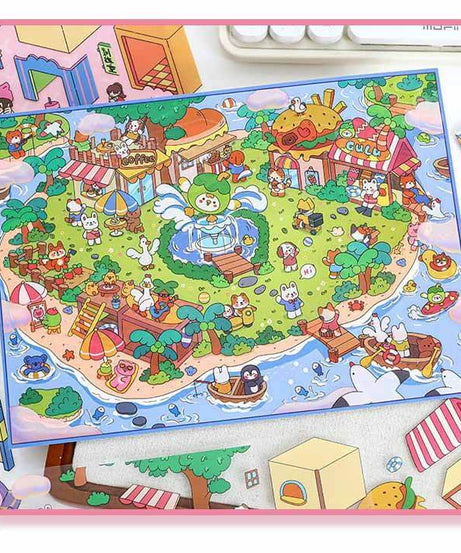 Island Hopping DIY 3D Scene Stickers 2 Cute Miniature Scenes