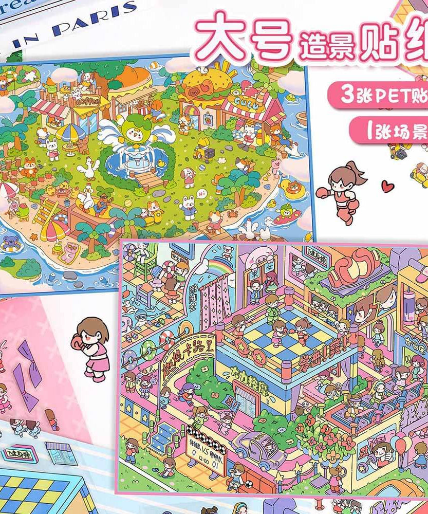 Island Hopping DIY 3D Scene Stickers 2 Cute Miniature Scenes
