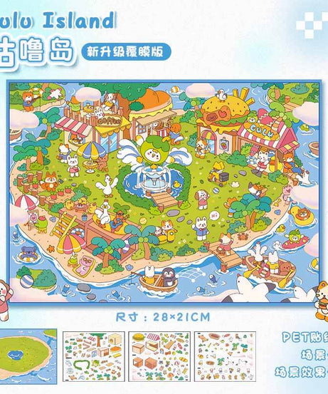 Island Hopping DIY 3D Scene Stickers 2 Cute Miniature Scenes