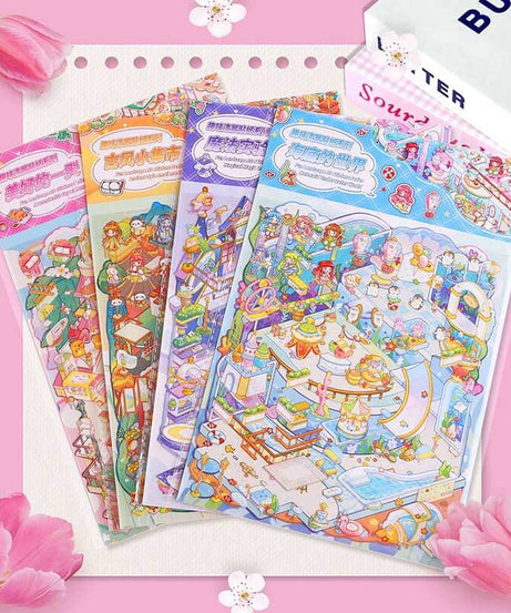 Joyful Journeys DIY 3D Scene Stickers 4 Cute Miniature Scenes