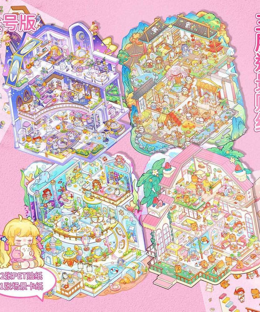 Joyful Journeys DIY 3D Scene Stickers 4 Cute Miniature Scenes