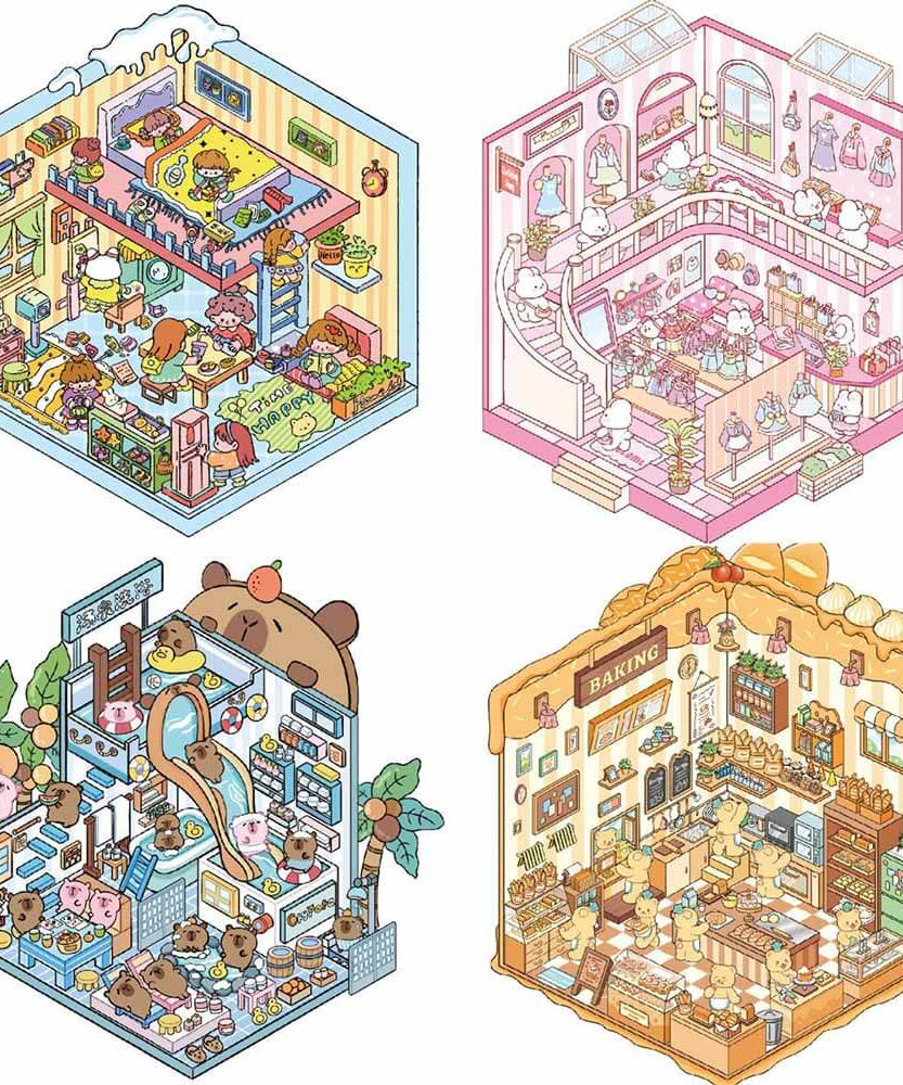 Joyful Living DIY 3D Scene Stickers 7 Lovely Miniature Scenes