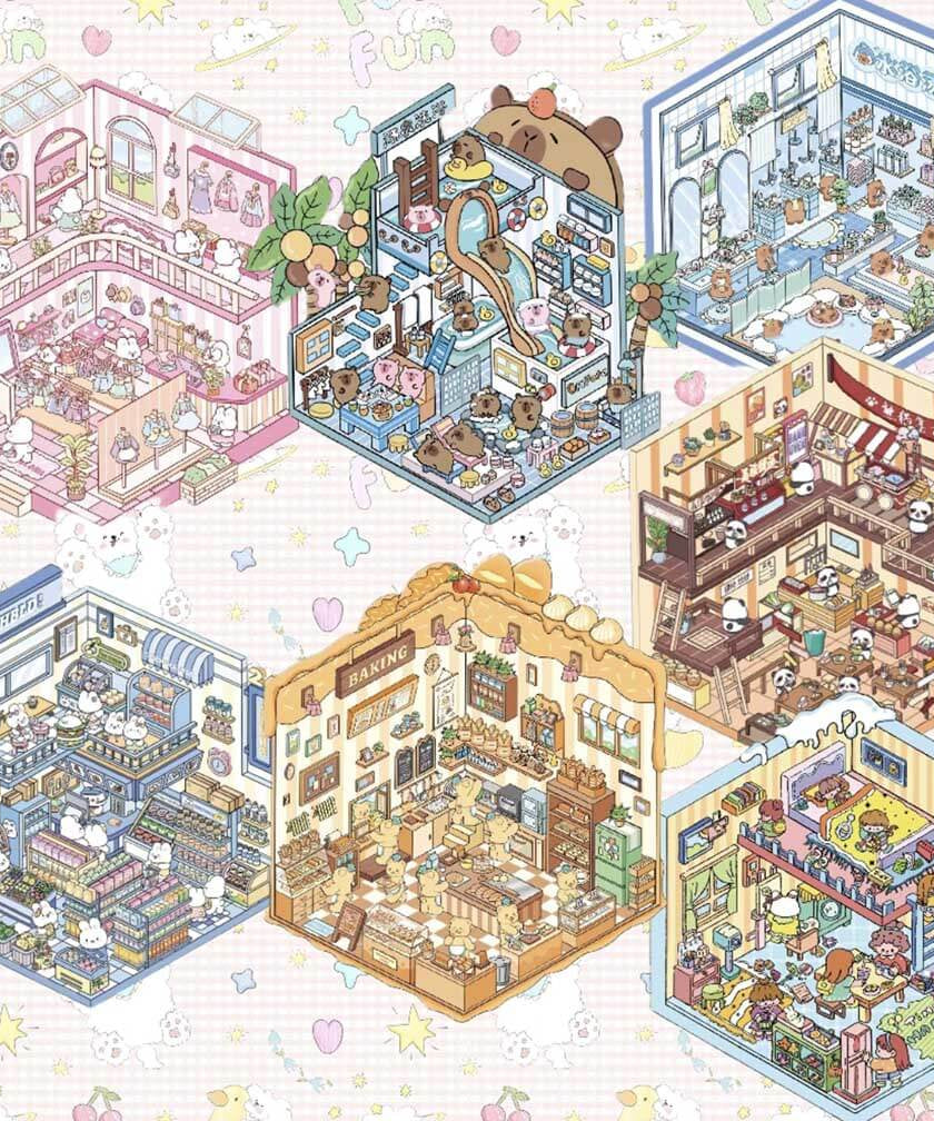 Joyful Living DIY 3D Scene Stickers 7 Lovely Miniature Scenes