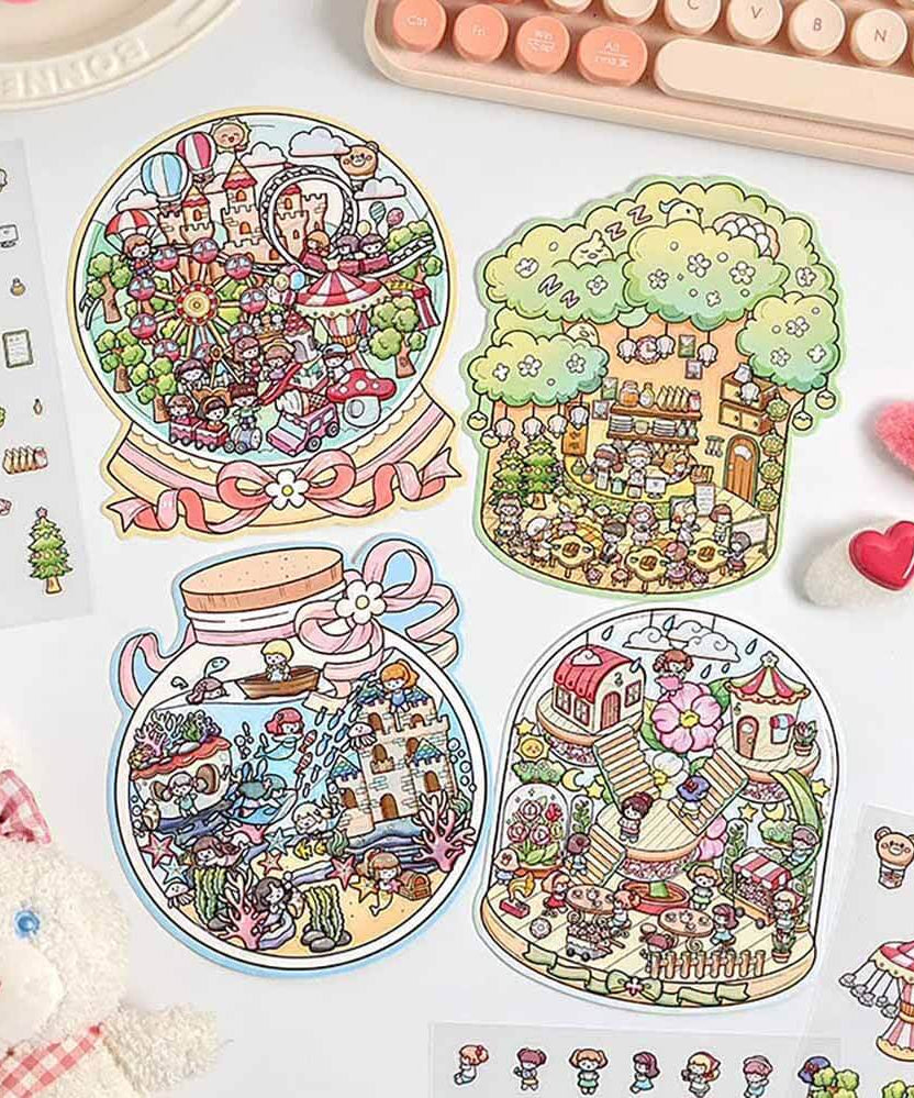 Realm of Dreams Scene Stickers - 4 Lovely Miniature Scenes