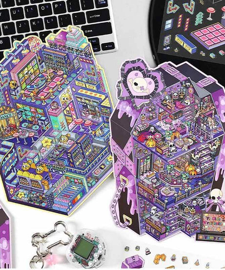 Kitsch City DIY 3D Scene Stickers 4 Cute Miniature Scenes