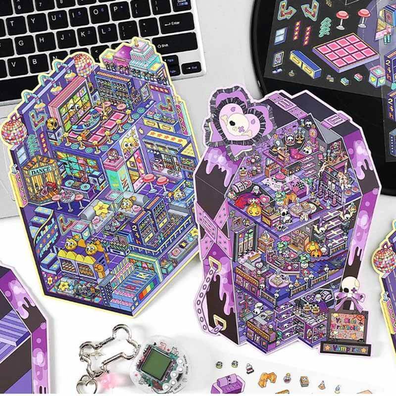 Kitsch City DIY 3D Scene Stickers 4 Cute Miniature Scenes