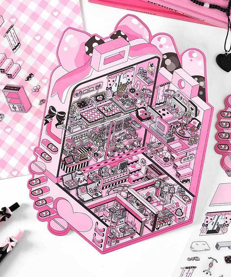 Kitsch City DIY 3D Scene Stickers 4 Cute Miniature Scenes