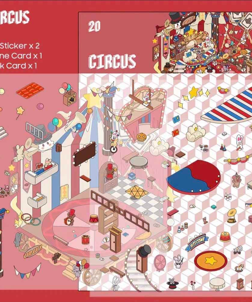 Carnival Collection Scene Stickers 4 Cute Miniature Scenes