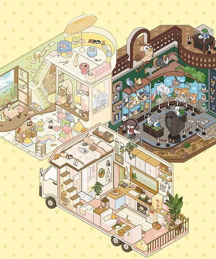 Life Chapters DIY 3D Scene Stickers 3 Cute Miniature Scenes