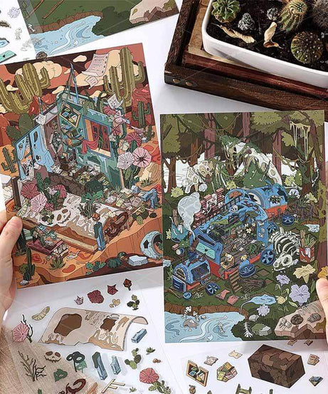 Lost Chapters DIY 3D Scene Stickers 2 Cute Miniature Scenes