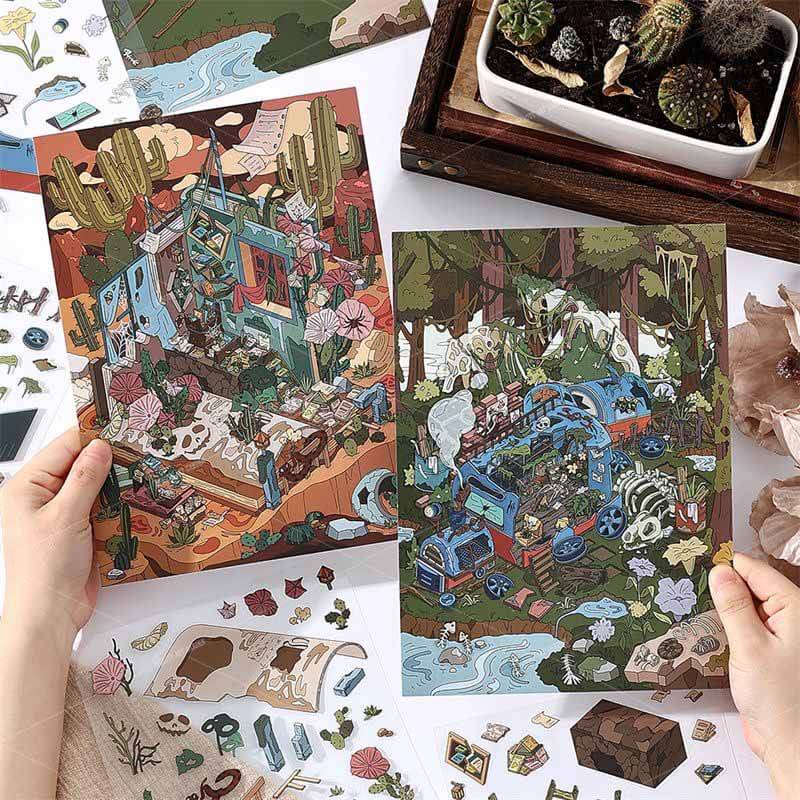 Lost Chapters DIY 3D Scene Stickers 2 Cute Miniature Scenes
