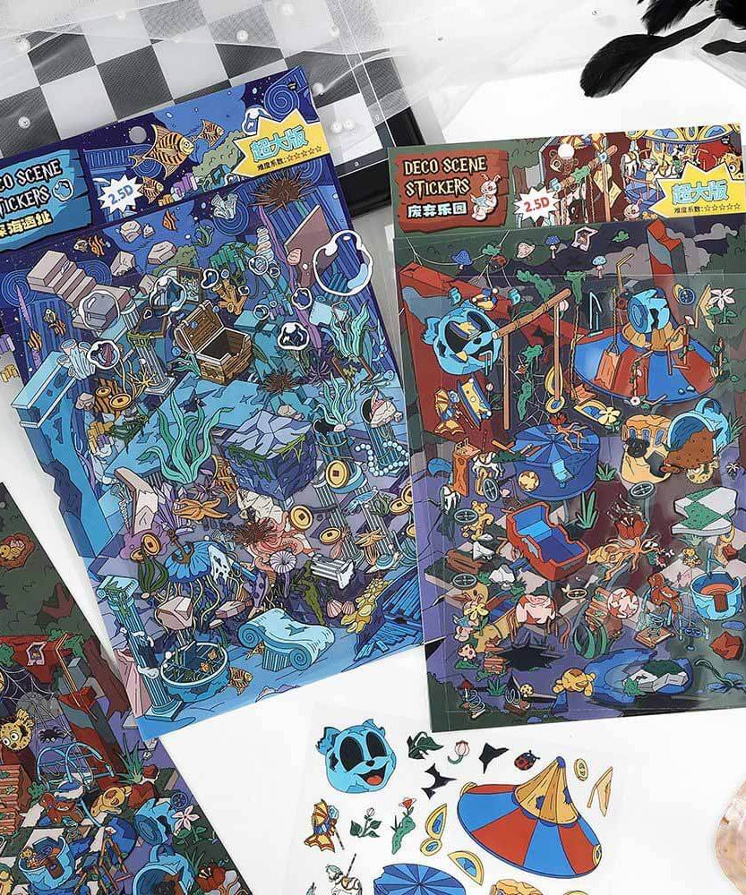 Lost Realms DIY 3D Scene Stickers 2 Cute Miniature Scenes