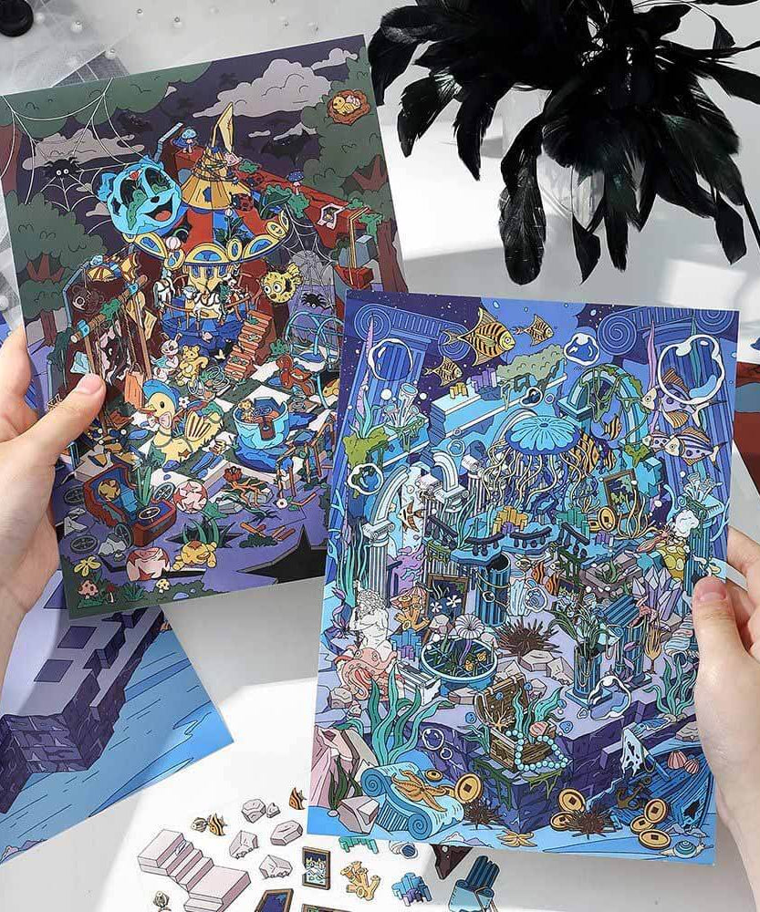 Lost Realms DIY 3D Scene Stickers 2 Cute Miniature Scenes