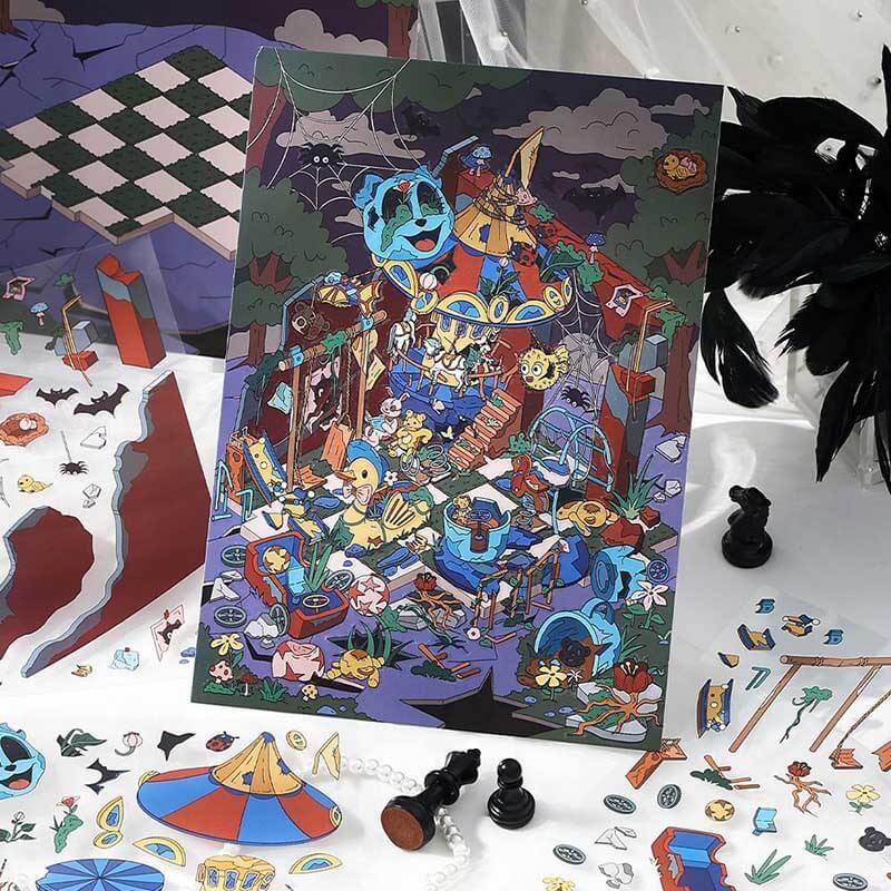 Lost Realms DIY 3D Scene Stickers 2 Cute Miniature Scenes