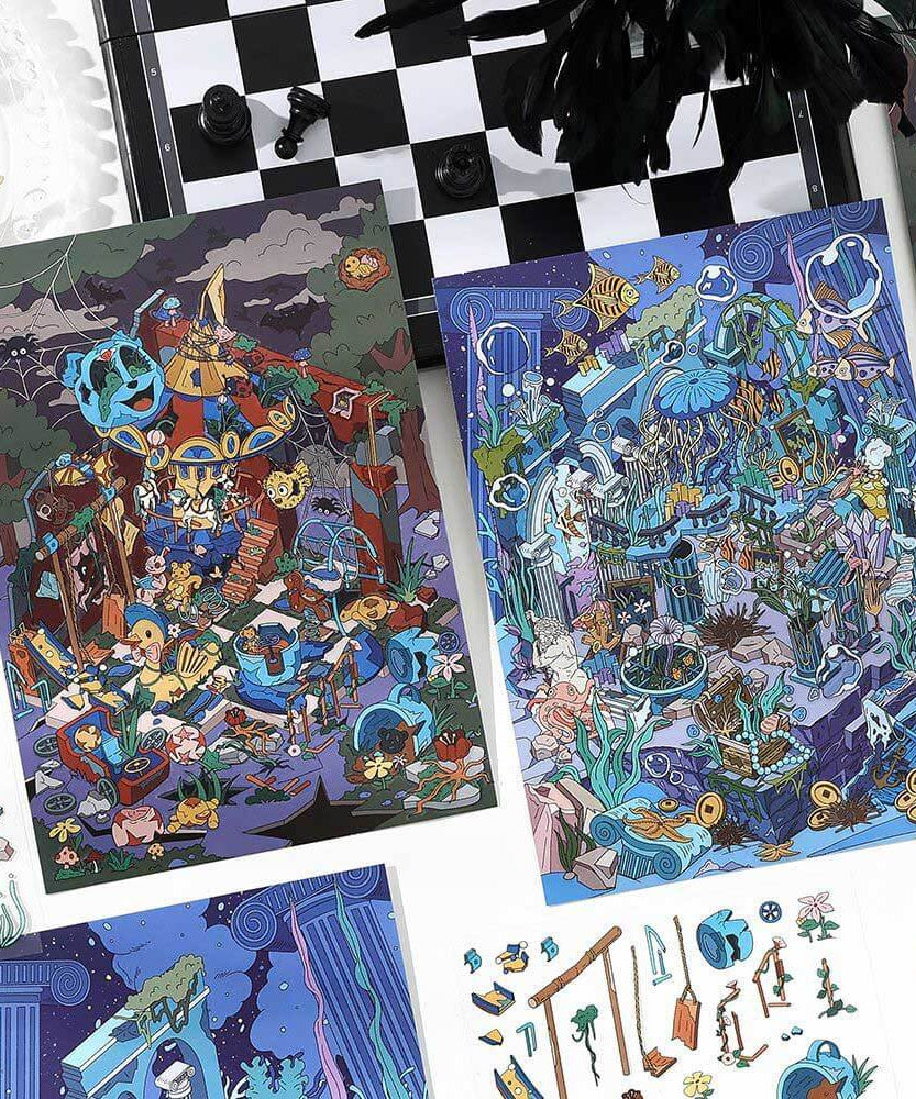 Lost Realms DIY 3D Scene Stickers 2 Cute Miniature Scenes