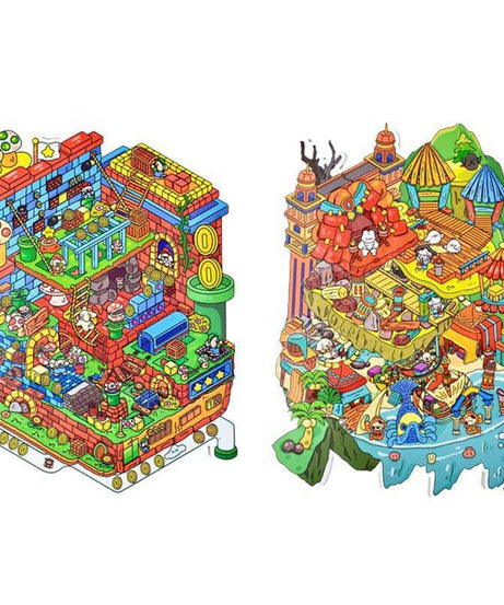 Game On DIY 3D Scene Stickers 2 Cute Miniature Scenes