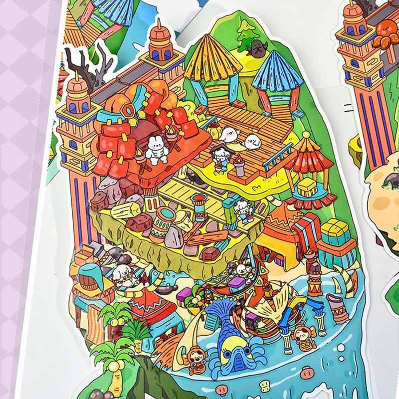 Game On DIY 3D Scene Stickers 2 Cute Miniature Scenes