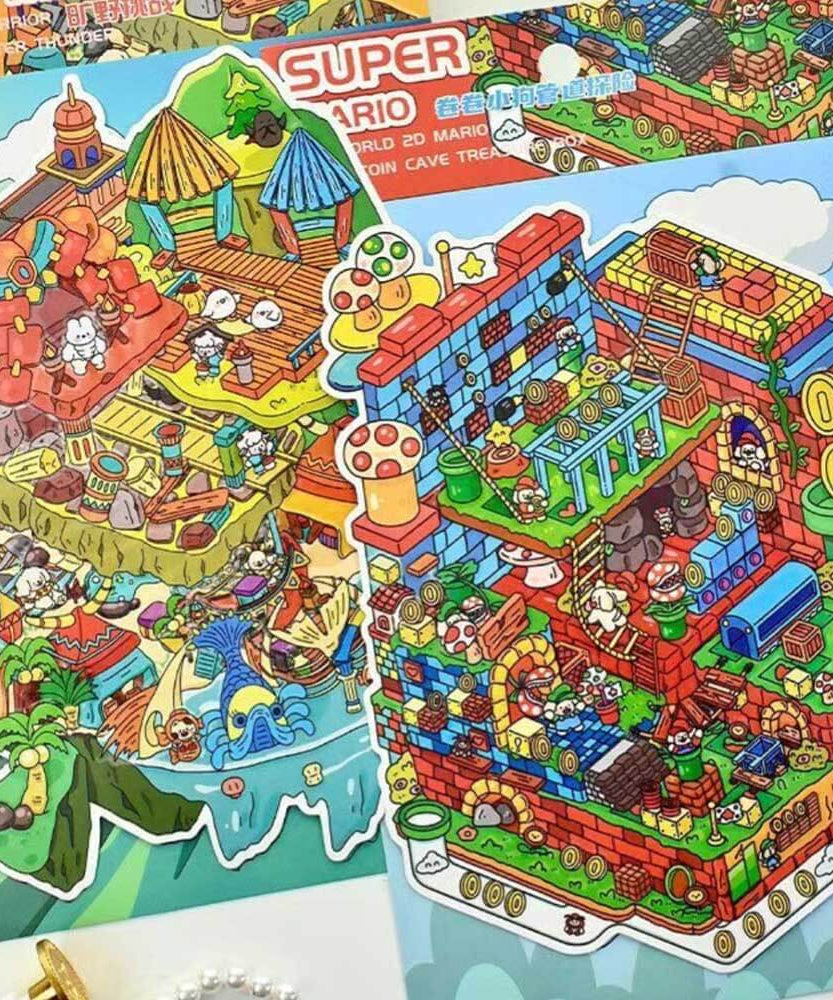 Game On DIY 3D Scene Stickers 2 Cute Miniature Scenes