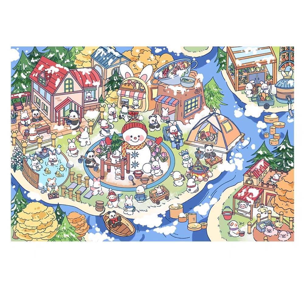 Lovely Season DIY 3D Scene Stickers 4 Cute Miniature Scenes