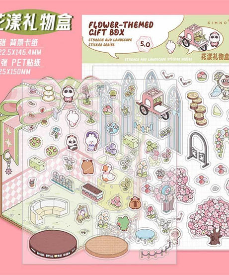 Crystal Ball DIY 3D Scene Stickers 4 Cute Miniature Scenes