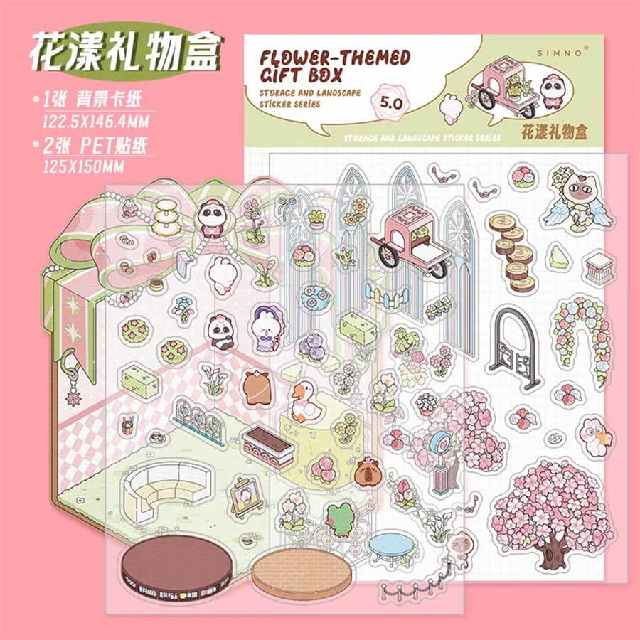 Crystal Ball DIY 3D Scene Stickers 4 Cute Miniature Scenes