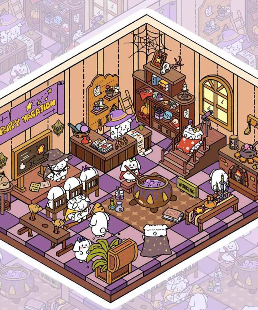 Cute Fat Puppy 2.0 Sticker Scenes 6 lovely miniature scenes